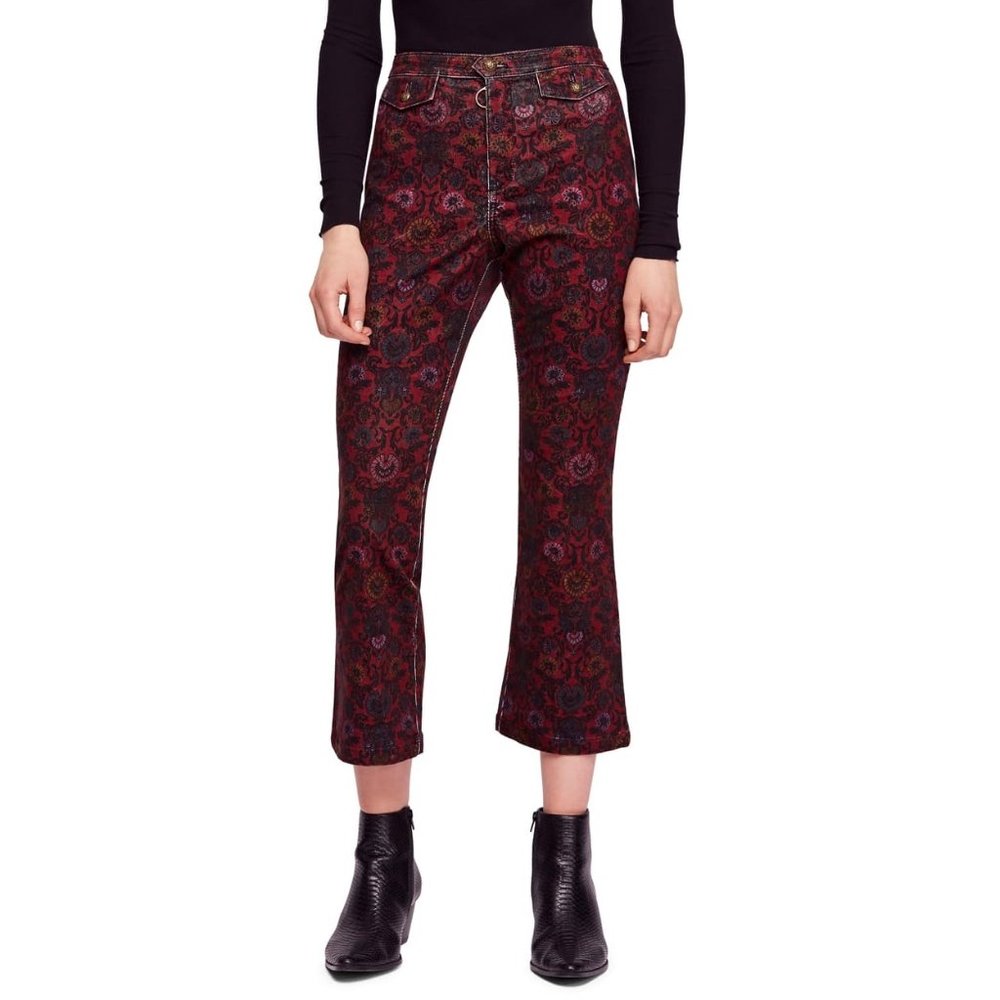 Free People Tailored Corduroy Cropped Flare Pants